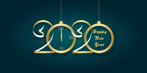 Happy new year 2020 vector illustration