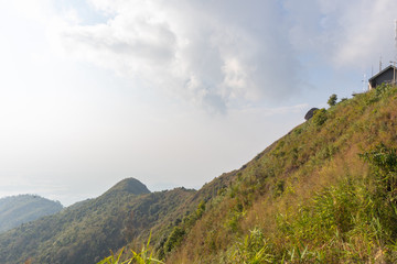 beautiful scene mountain and tree at thong pha phum national park, kanjanaburi, Thailand