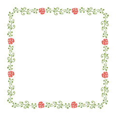 Fototapeta na wymiar Vector illustration beauty decoration leafy floral frame hand drawn