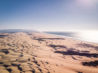 View down above the Desert / dune of Pismo Beach at the ocean / sand in the USA