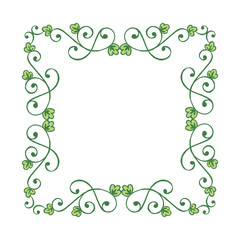 Vector illustration beauty decoration leafy floral frame hand drawn