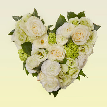 Heart shaped flower arrangement bouquet