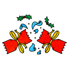 quirky hand drawn cartoon popped cracker