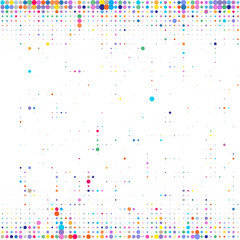 Bright colorful  dots on a white background