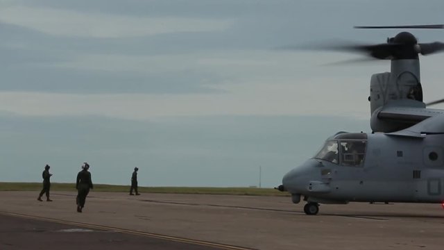 Military Osprey coming into position 2