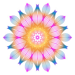 Anti-Stress Therapy Pattern. Mandala. For Design Backgrounds. Vector Illustration. Can Be Used For Textile, Greeting Card, Coloring Book, Phone Case Print. Rainbow color
