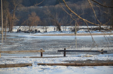ice jam on the CT. river