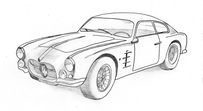 Drawing of the classic German sporst car