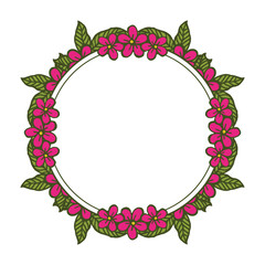 Vector illustration decorative frame pink flower for invitation card hand drawn