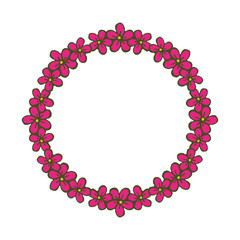 Vector illustration decorative frame pink flower for invitation card hand drawn