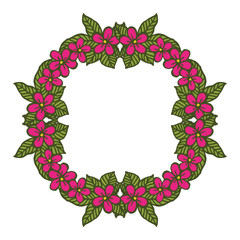 Vector illustration decorative frame pink flower for invitation card hand drawn