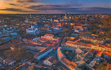 Fototapeta na wymiar VILNIUS, LITHUANIA - aerial view of Vilnius old city