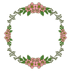 Vector illustration various flower frame colors blooms with greeting card hand drawn