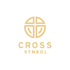 Line Cross Symbol Logo Design