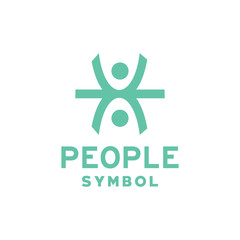 People Green Color Symbol Logo Design