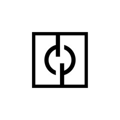 Square with dp letter logo design