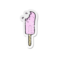 retro distressed sticker of a cartoon ice lolly