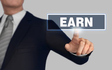 earn   pushing concept 3d illustration