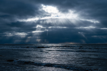 Rough Baltic sea, Liepaja, Latvia.