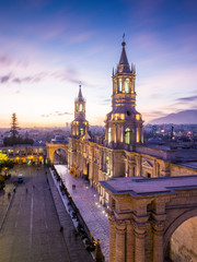 Fototapeta na wymiar Basilica Cathedral of Arequipa