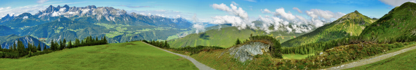 Nature panorama of swiss Alps