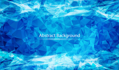 Abstract Blue polygonal surface background. Low poly mesh design with connecting dot and line. Connection triangle structure. Vector geometry futuristic decoration. Greeting card.