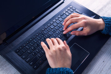 businesswoman typing keyboard