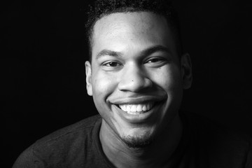 Beautiful handsom young man black and white