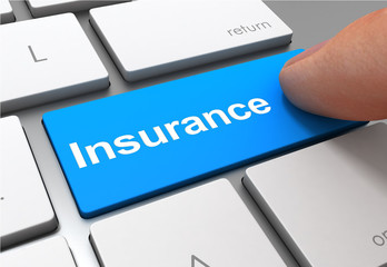 Fototapeta premium insurance push button concept 3d illustration