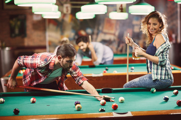 billiard game-leisure time with friends.