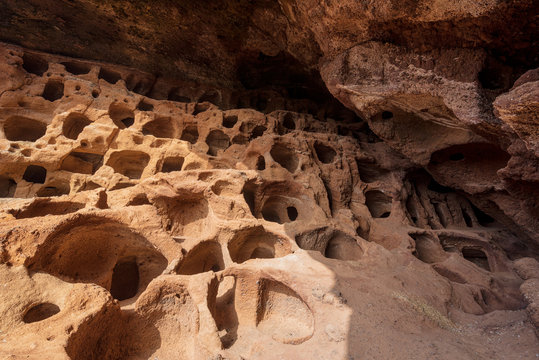Cenobio de Valeron, archeological site, aboriginal caves in Grand Canary, Canary islands .