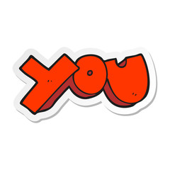 sticker of a cartoon you symbol