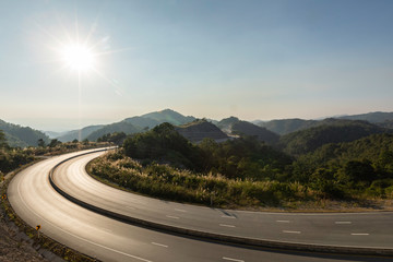 landscape of highway on the mountain from Tak to Mae Sot, Thailand