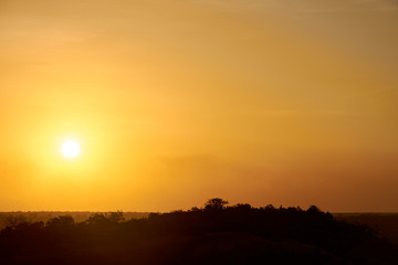 Evening sky with sunset. Marafa Canyon in Kenya