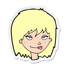 Obraz premium sticker of a cartoon smiling woman