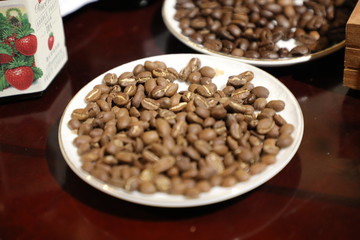 coffee grains in a plate