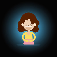 woman sitting meditation for relaxation illustration