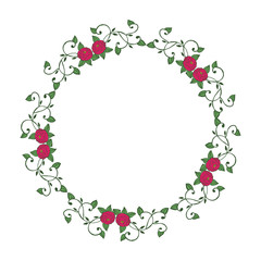 Vector illustration various colors of leaf flower frames hand drawn