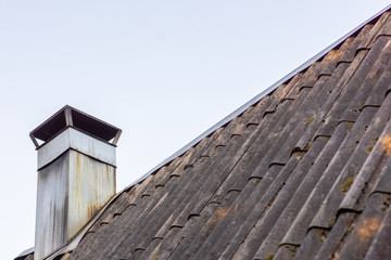 the roof with the pipe