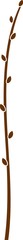 Obraz premium Stylized thin branch with buds
