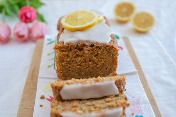 Carrot Cake with lemon glaze