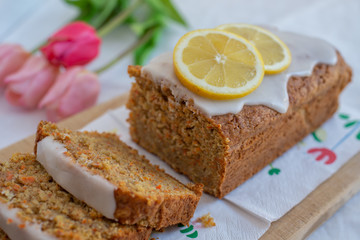 Carrot Cake with lemon glaze