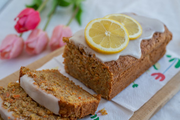 Carrot Cake with lemon glaze