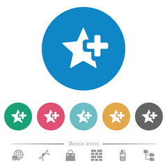 Obraz premium Add star flat round icons