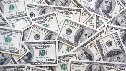 American hundred dollar bills background