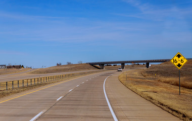 US Highway with directions to go to the panorama aerial view highway