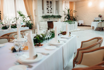 Banquet hall for weddings with decorative elements