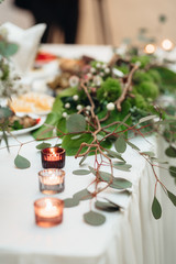 Banquet hall for weddings with decorative elements