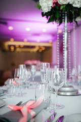 Banquet hall for weddings with decorative elements