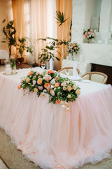 Banquet hall for weddings with decorative elements